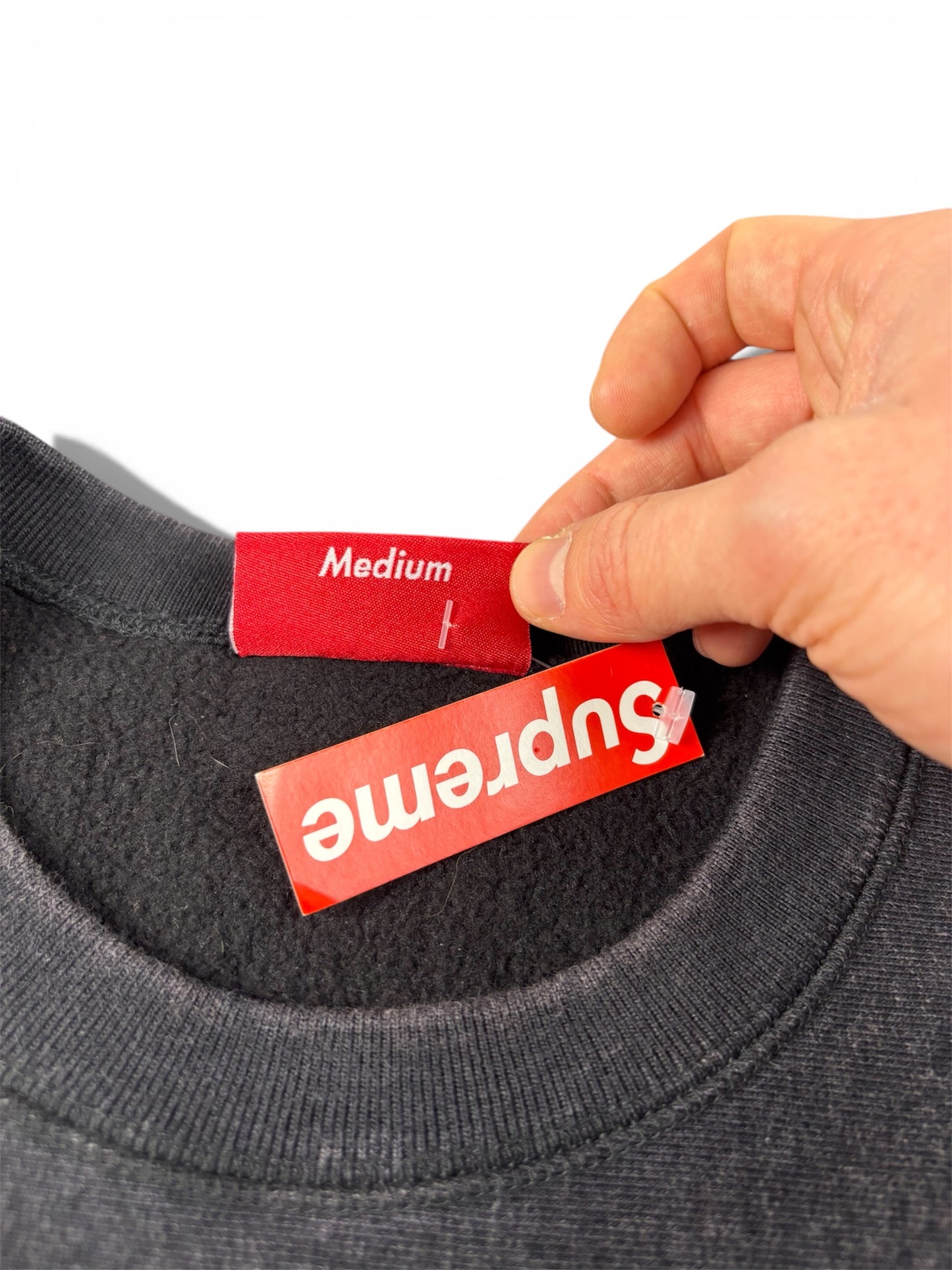Supreme Crewneck Washed Box Logo Black (Medium)