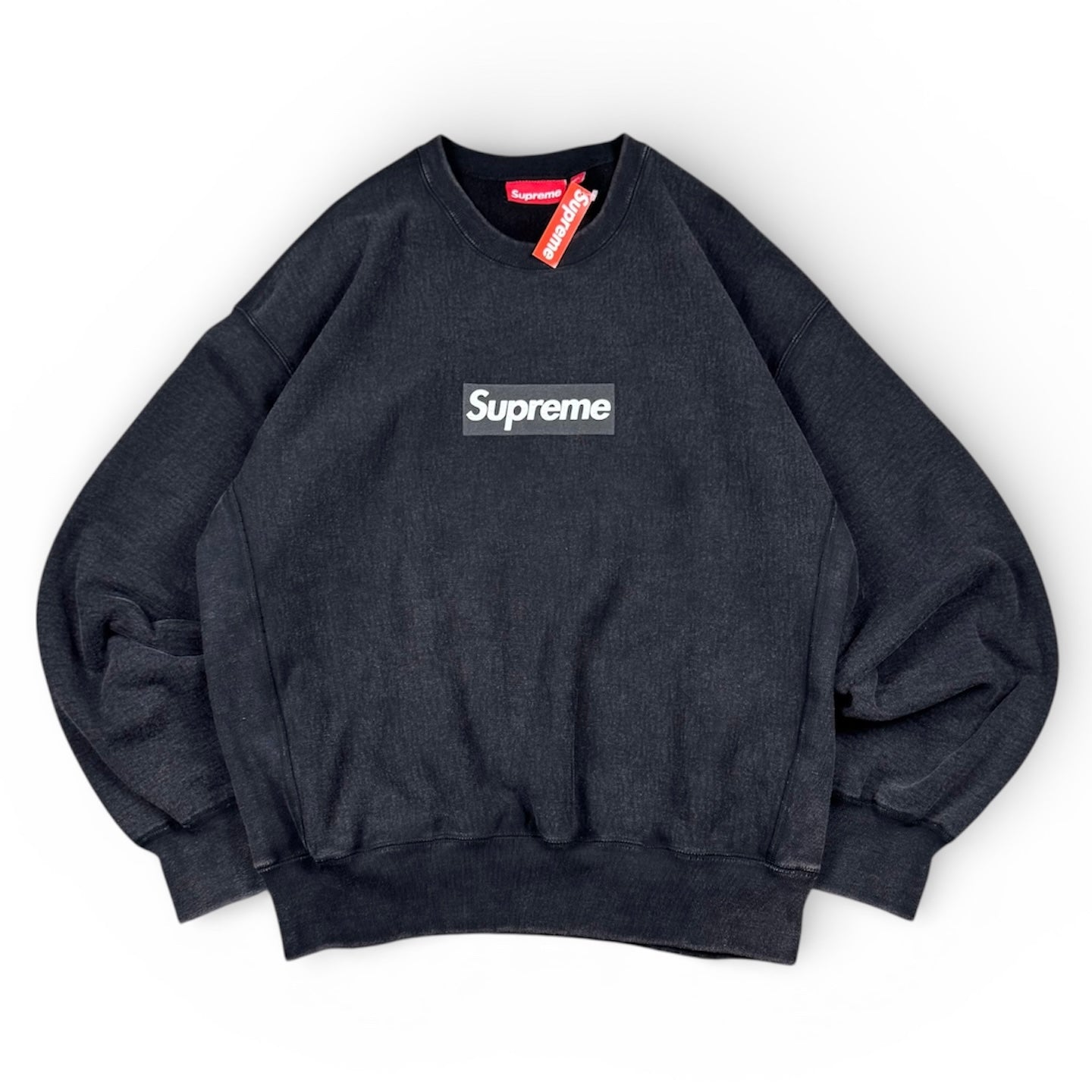 Supreme Crewneck Washed Box Logo Black (Medium)