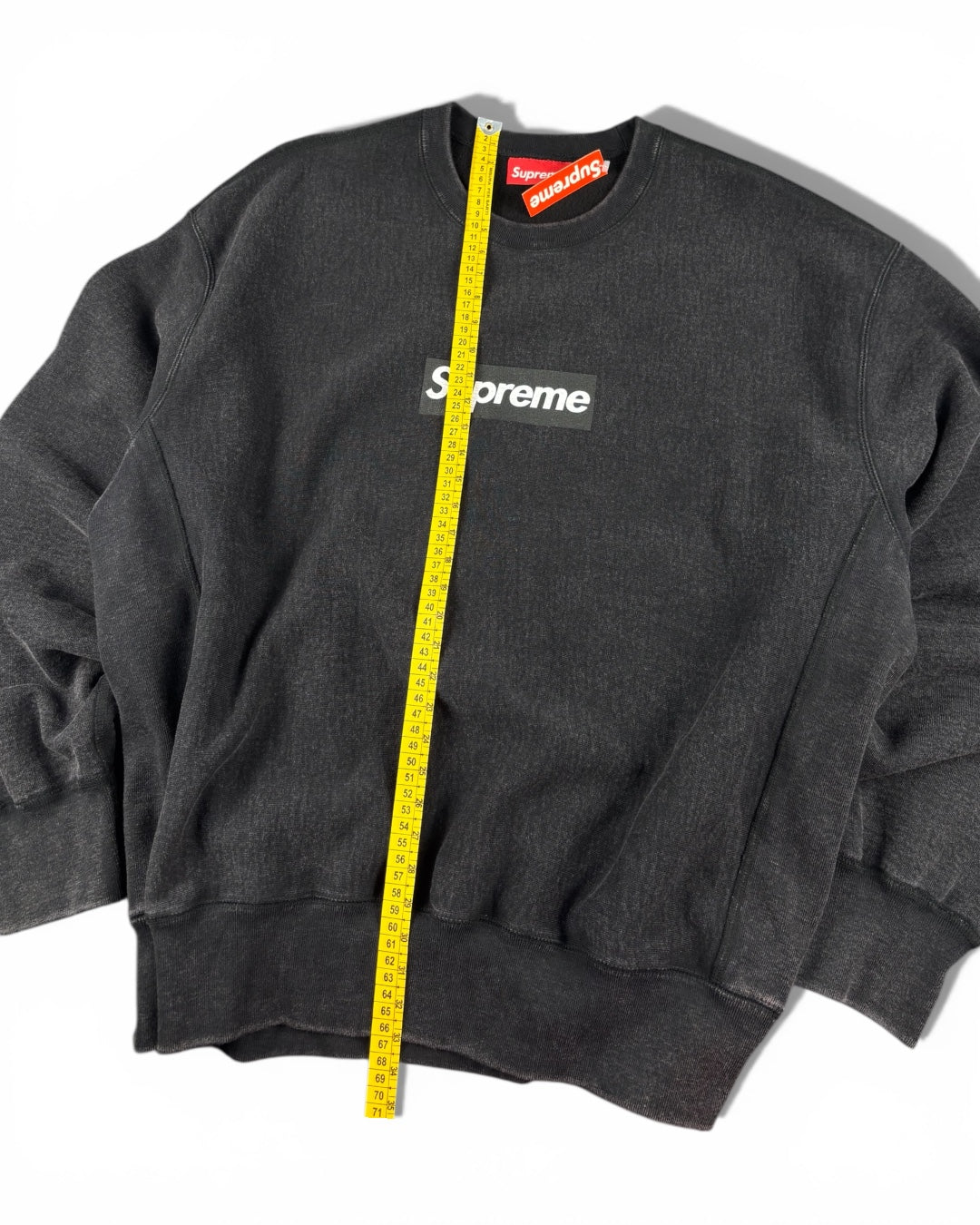 Supreme Crewneck Washed Box Logo Black (Medium)
