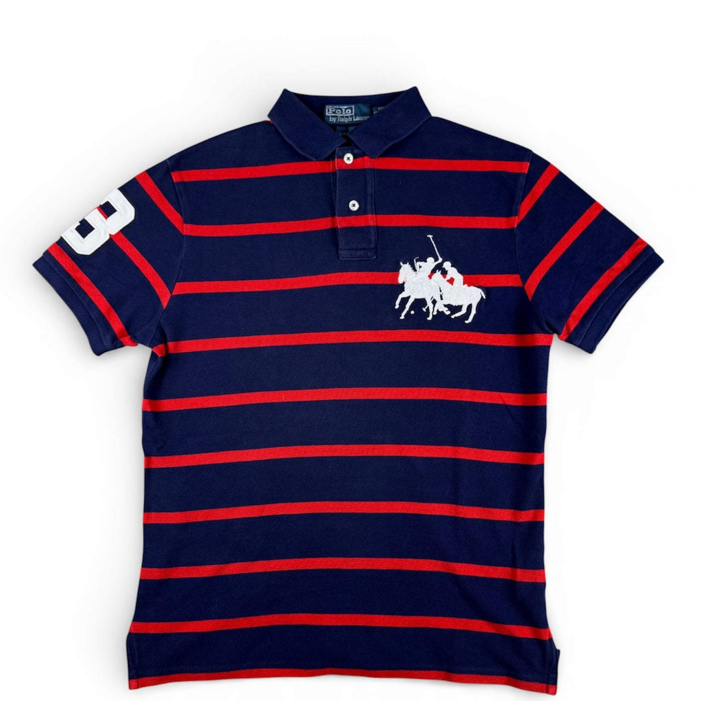 Ralph Lauren Striped Red & Blue Big Pony Polo (Small)