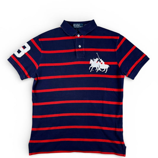 Ralph Lauren Striped Red & Blue Big Pony Polo (Small)
