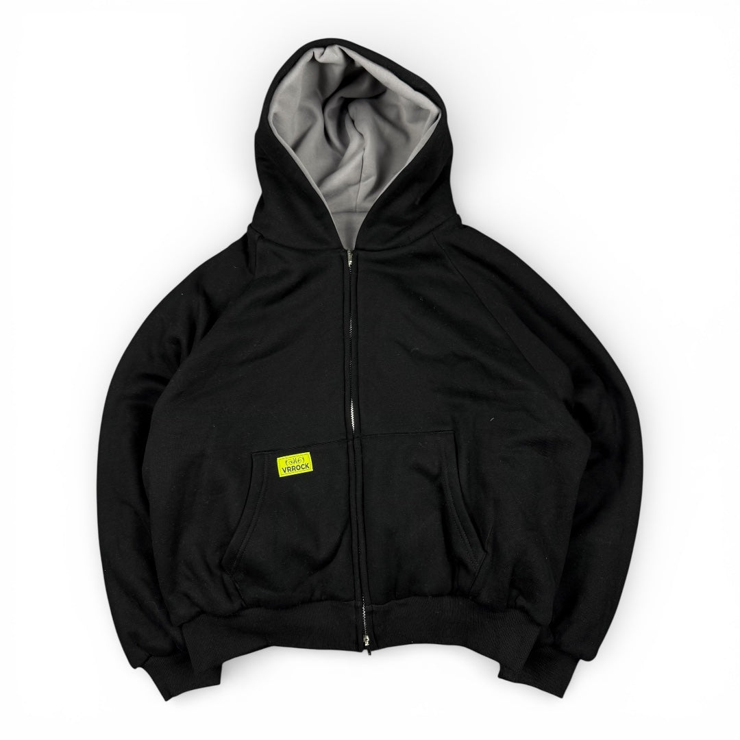 Hoodie Double-Faced Grey / Black (Medium)