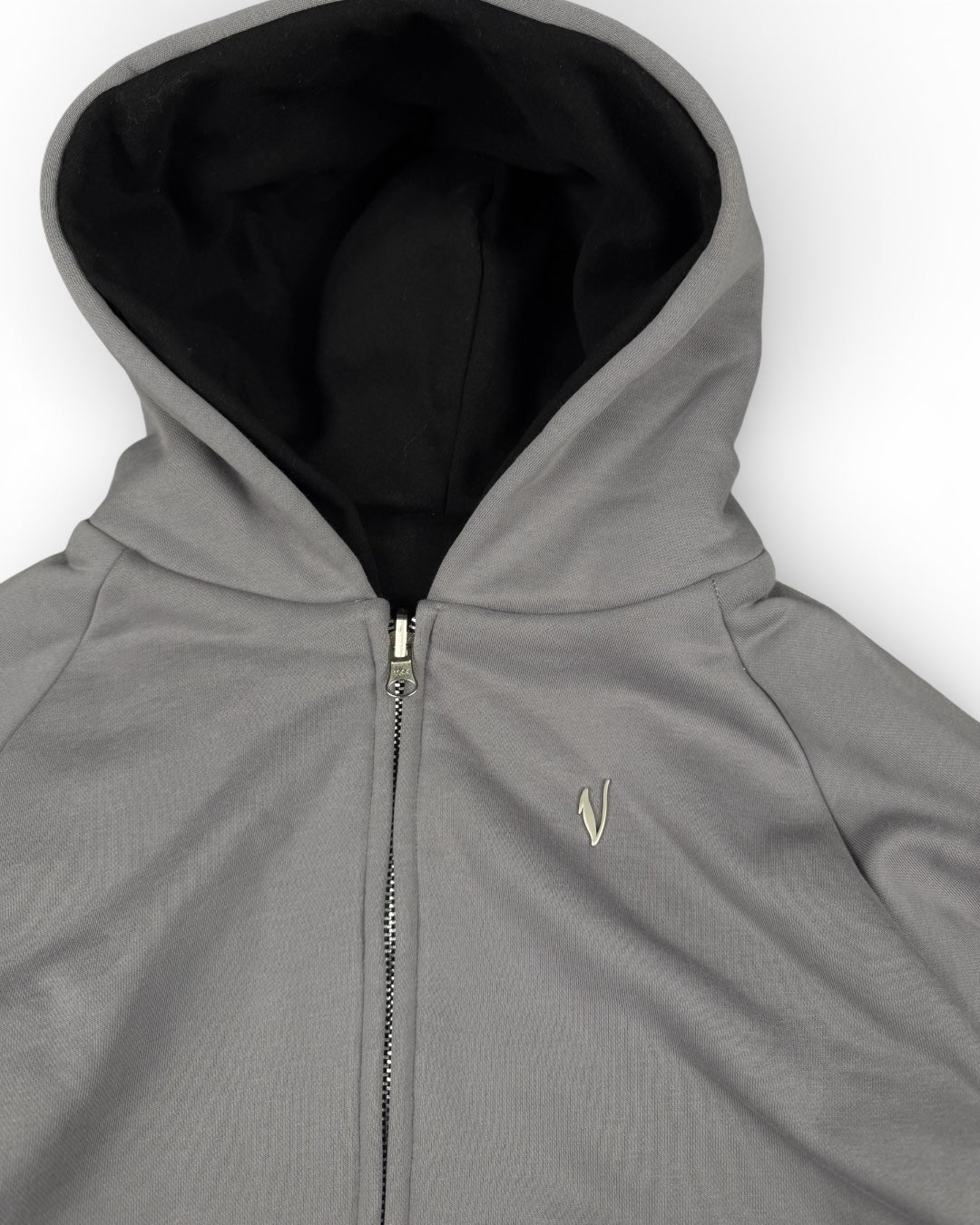 Hoodie Double-Faced Grey / Black (Medium)