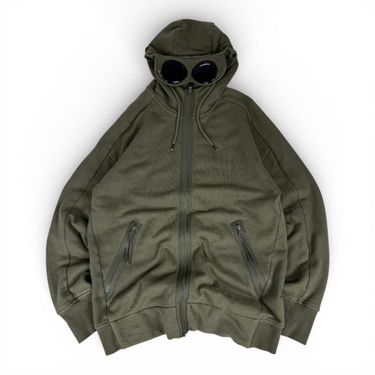 CP Company Zip Hoodie Goggles Olive Green (Medium)