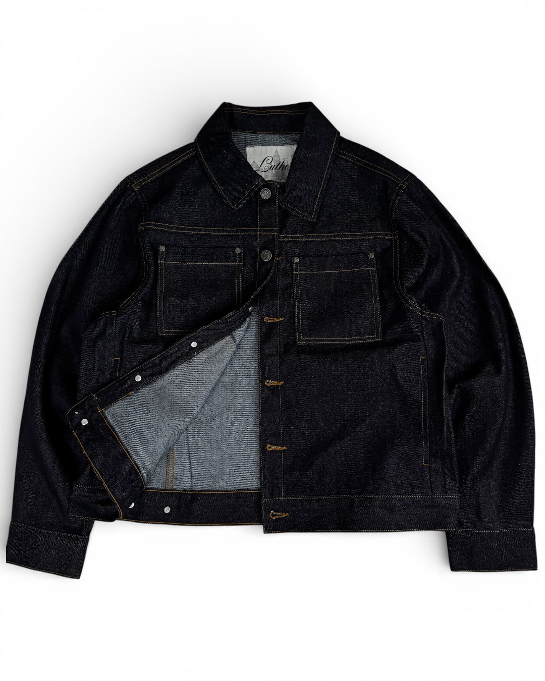 Boxy Cropped Raw Denim Jacket (Small)