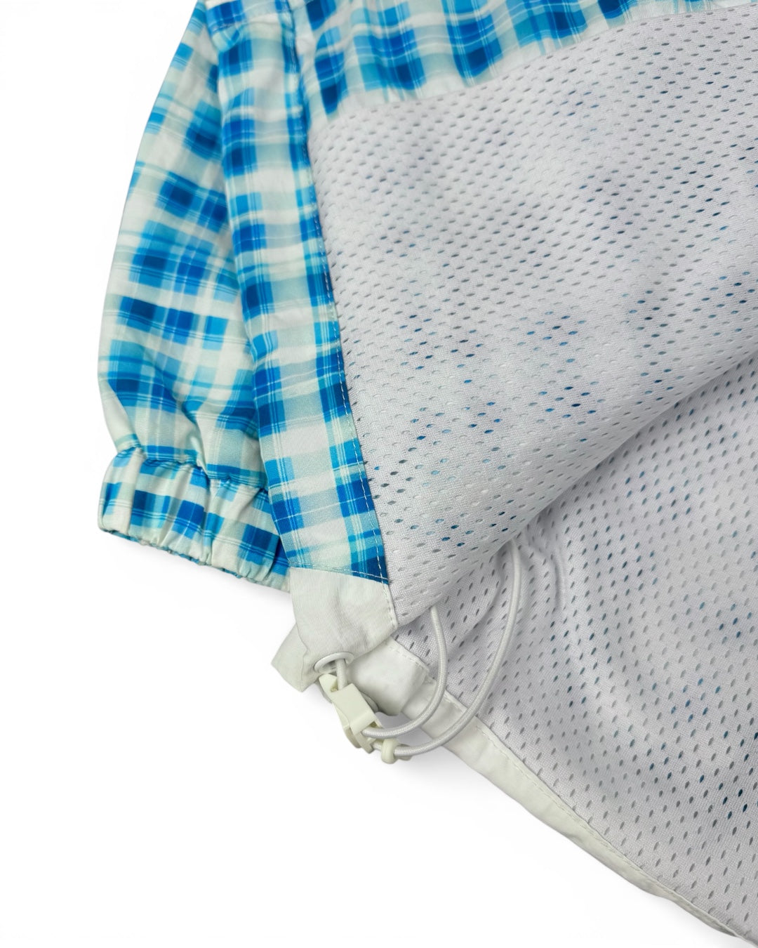 Mertra Asymmetrical Plaid Blue Shell Jacket (Small)