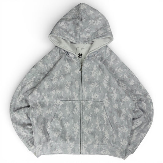 Suvene Boxy Cropped Waffle Hoodie (Medium)