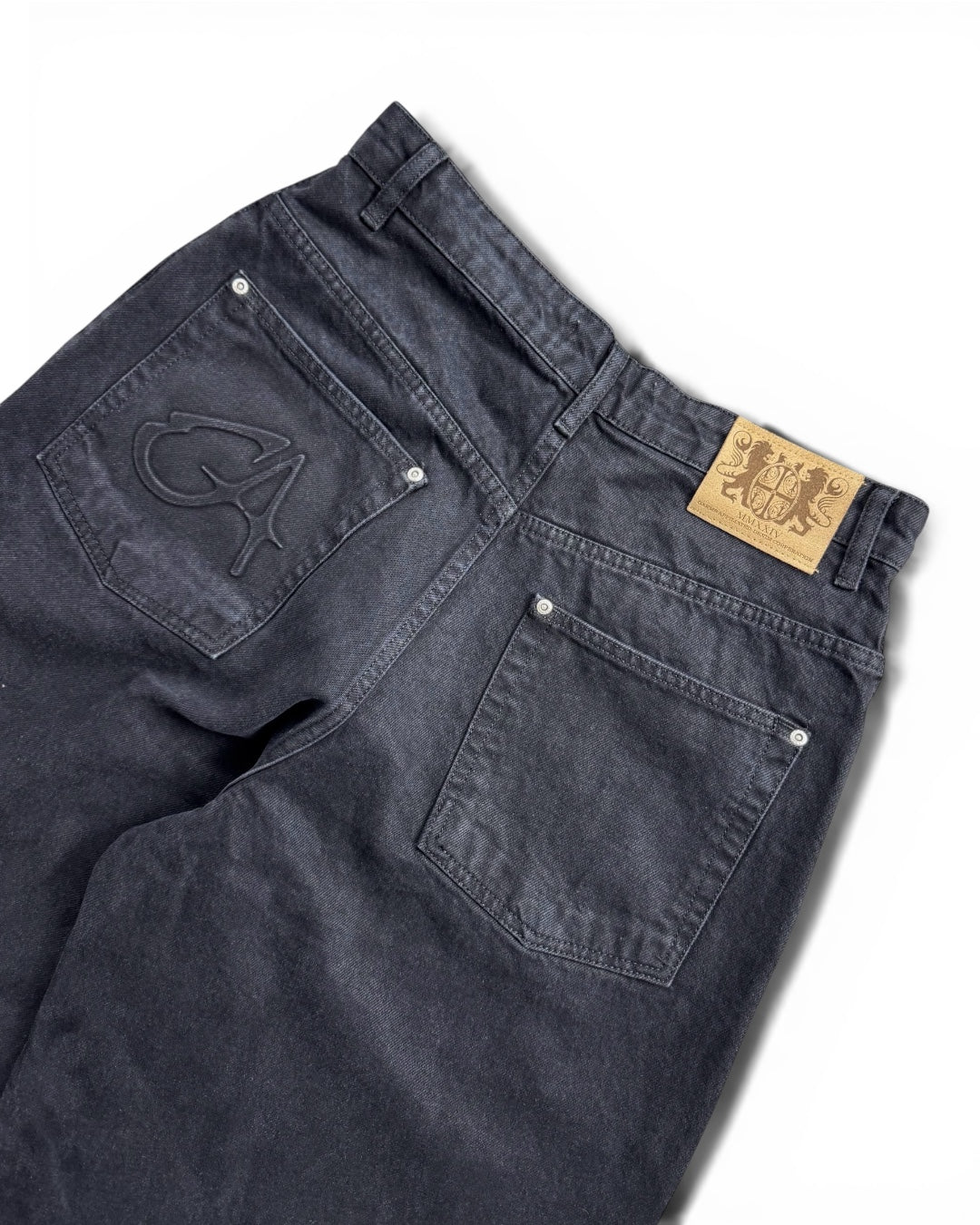 Garms Affiliated Denim Baggy Black Jeans (Medium)