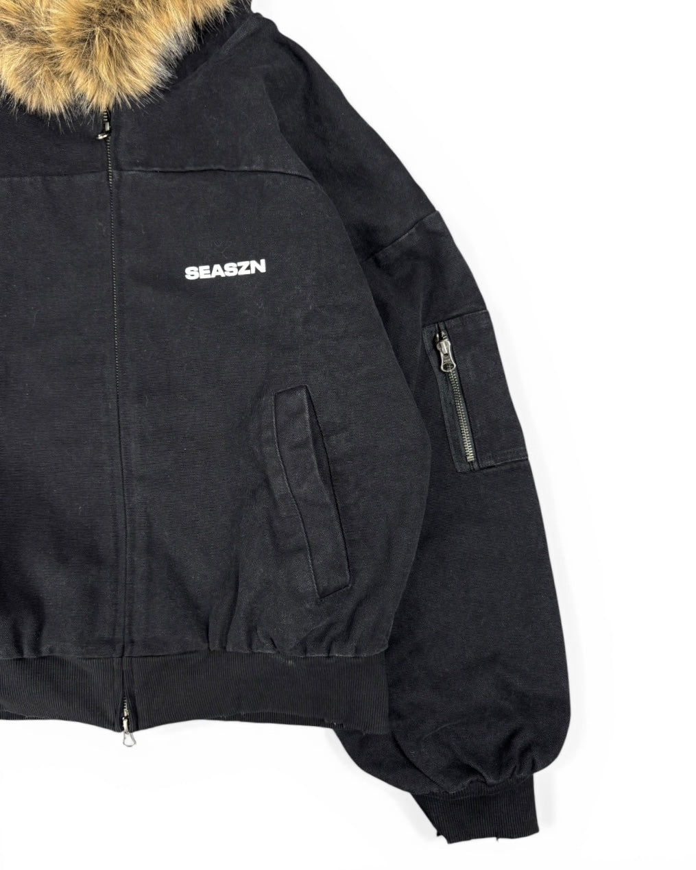 Bomber Fur Black Jacket (Medium)