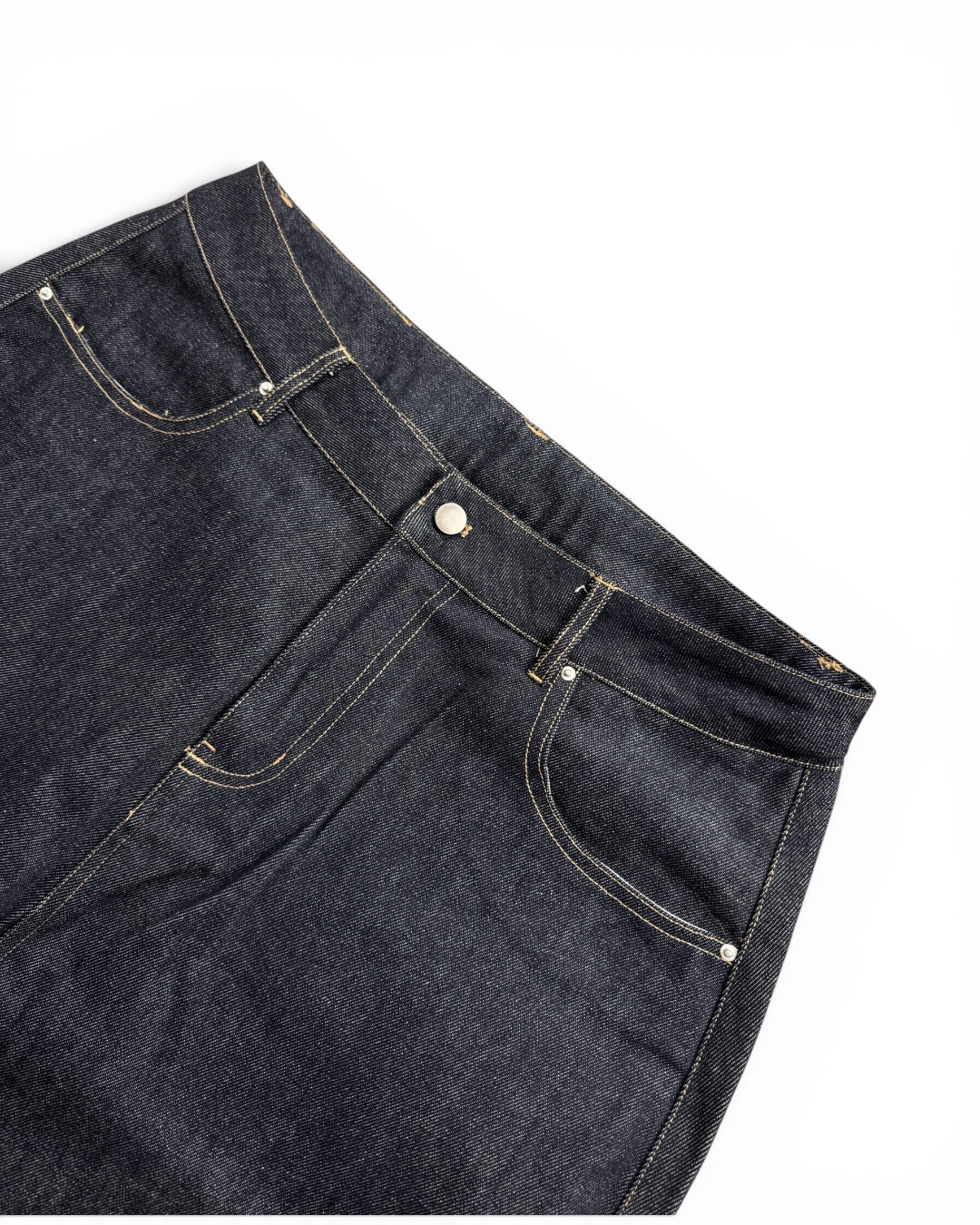 Raw Denim Baggy Jeans (Large)