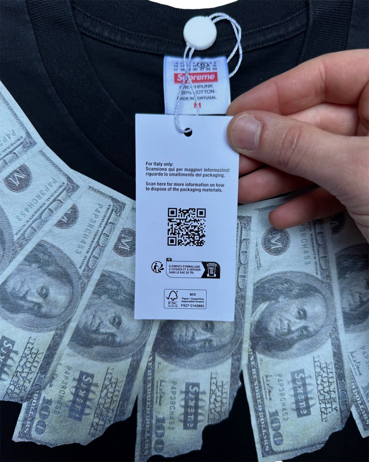 Supreme Maison Margiela MM6 T-Shirt Money Black (S-M)