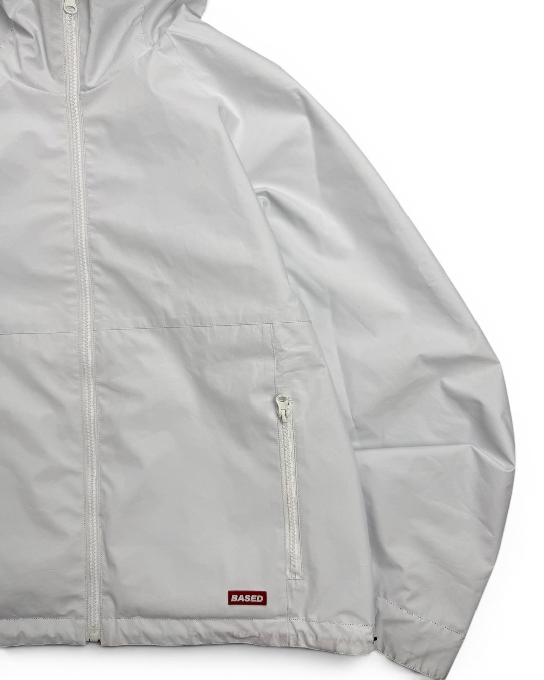 99Based Double Faced Hooded Jacket White Blue Navy (Medium)