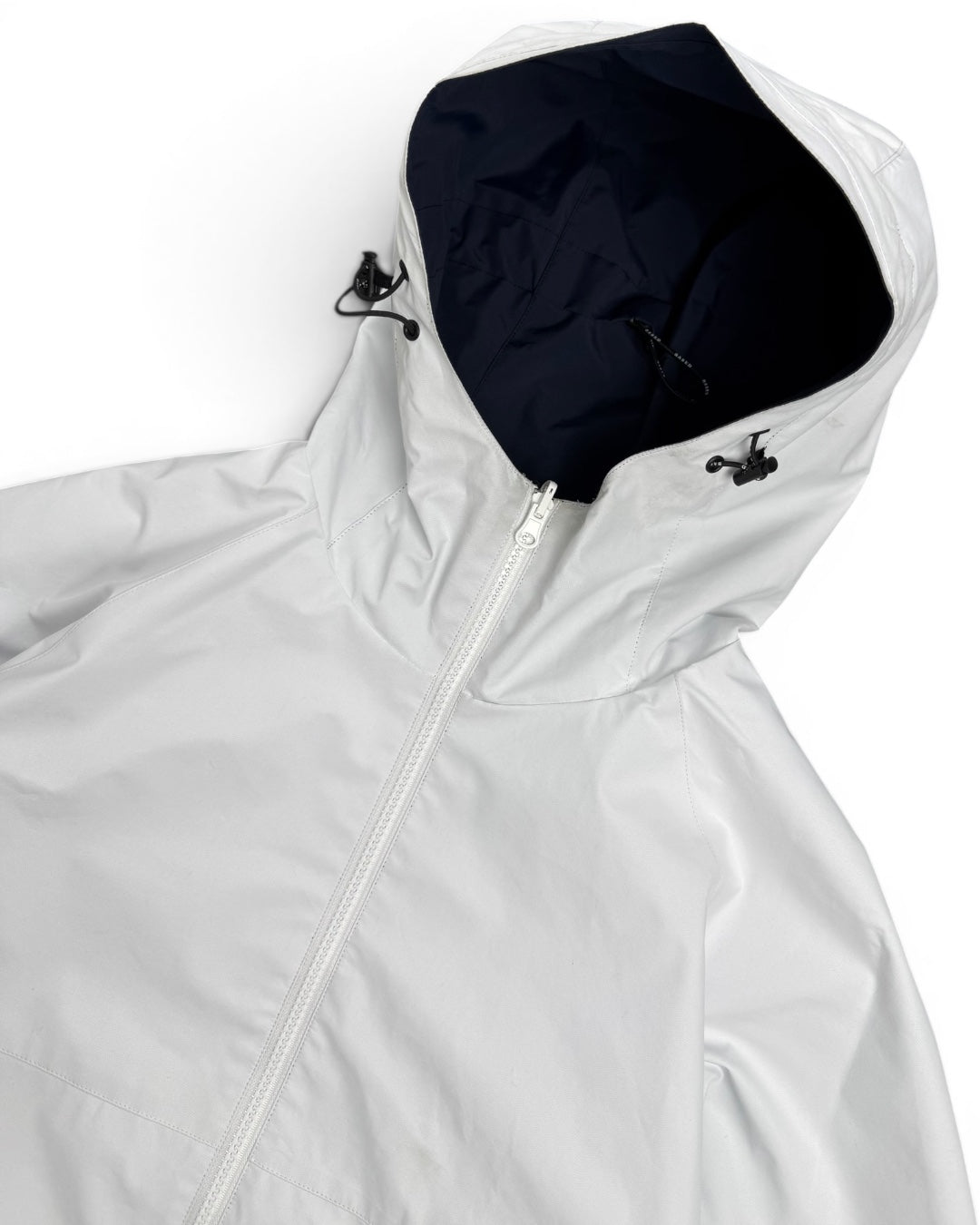 99Based Double Faced Hooded Jacket White Blue Navy (Medium)