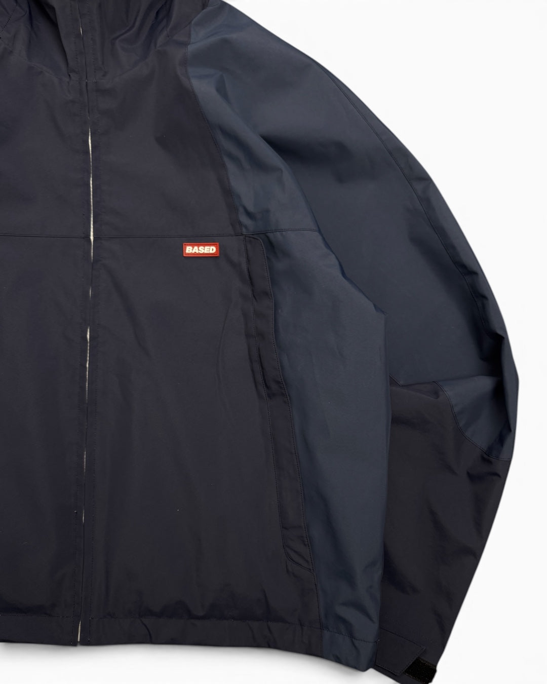 99Based Double Faced Hooded Jacket White Blue Navy (Medium)
