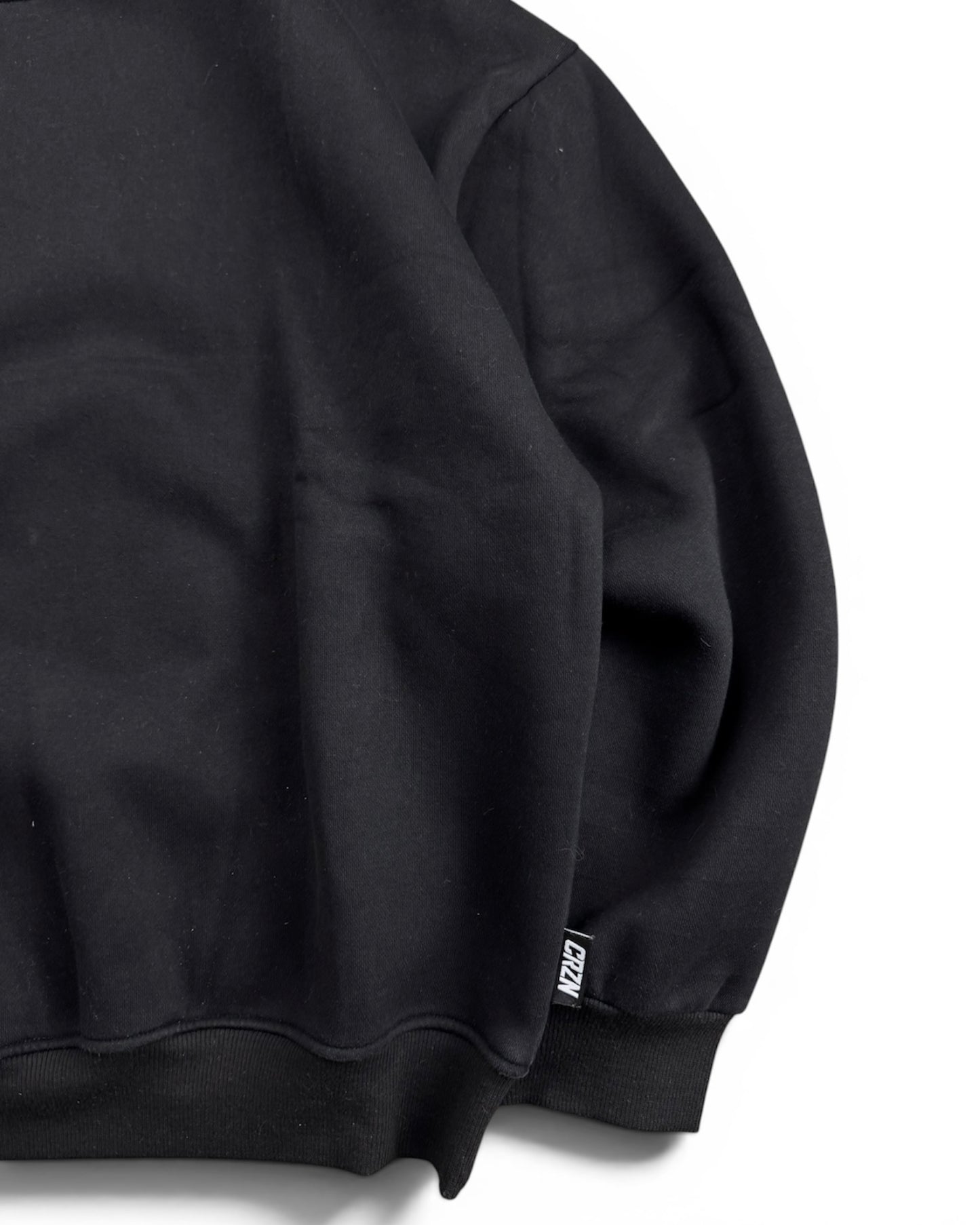 Corazon Boxy Black Crewneck (Small)