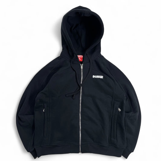 Poser Cropped Black Zip Hoodie (Medium)
