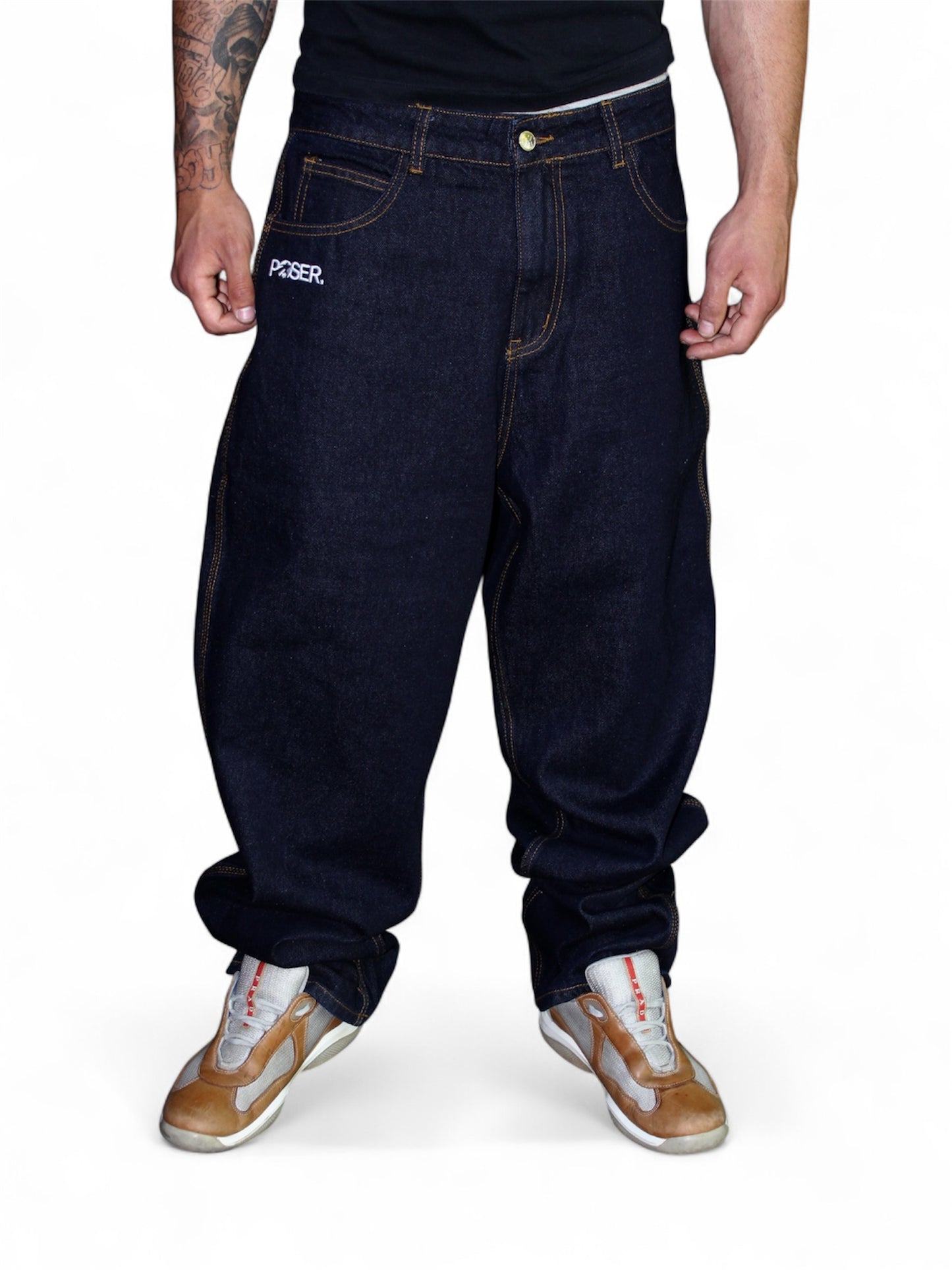 Poser Blue Raw Denim Jeans (Medium)