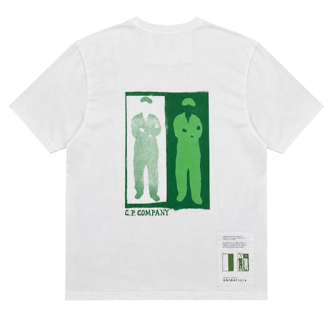 CP Company T-Shirt 100% Cotton Green & White (MORE SIZES)