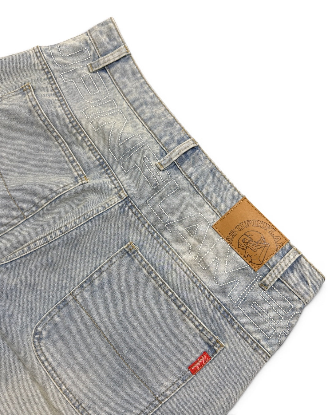 UIF Light Wash Yoke Logo Denim Jeans (Medium)