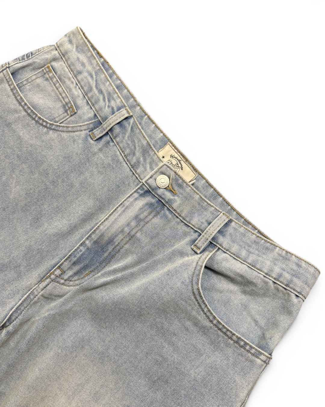 UIF Light Wash Yoke Logo Denim Jeans (Medium)