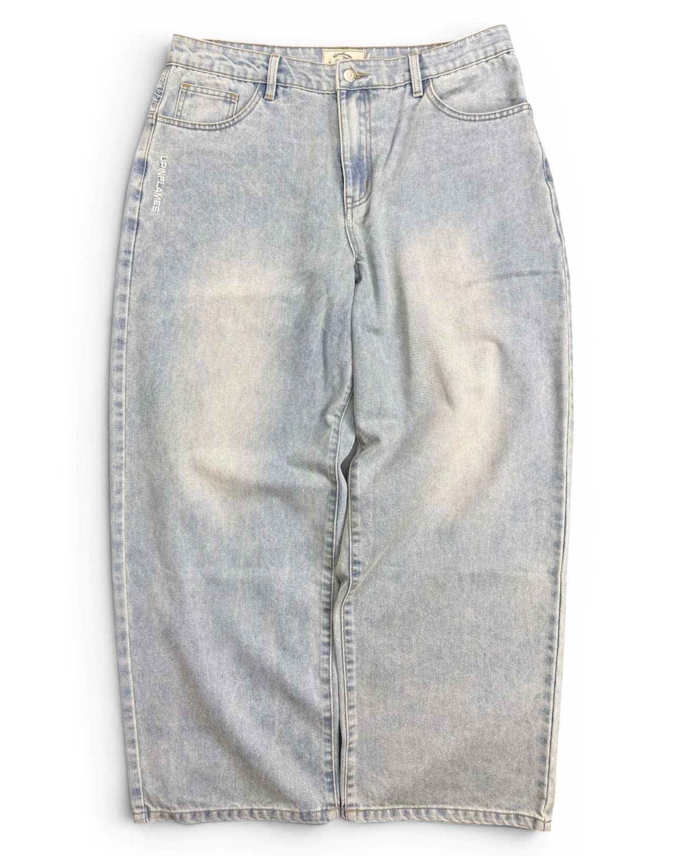UIF Light Wash Yoke Logo Denim Jeans (Medium)