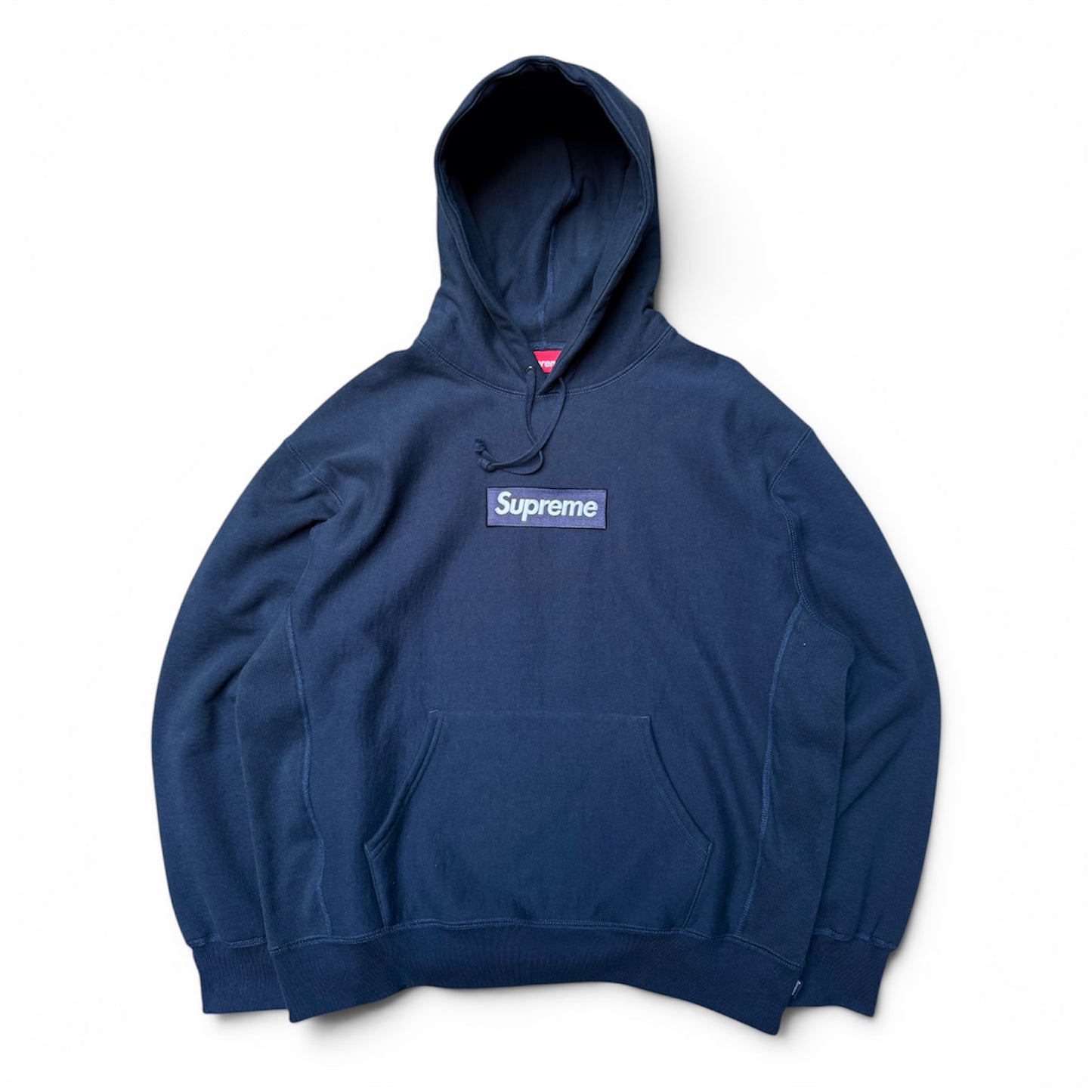 Supreme Box Logo Hoodie Blue Navy (Large)