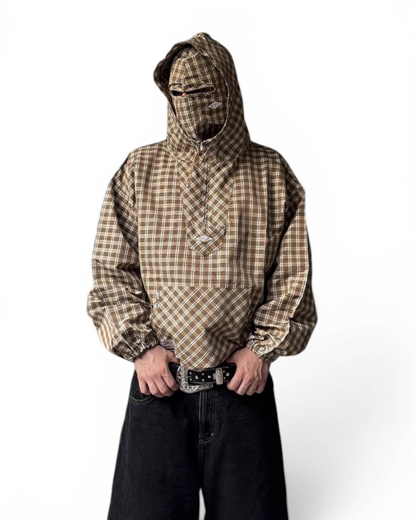 Slam Jam Umbro Plaid Brown Jacket (Large)