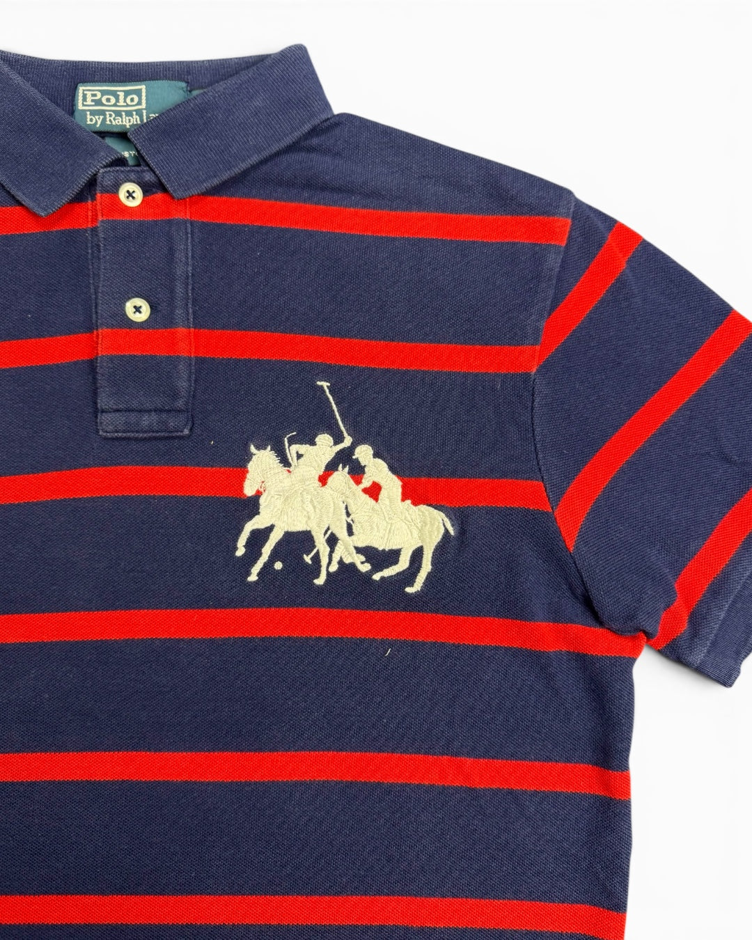 Ralph Lauren Striped Red & Blue Big Pony Polo (Small)