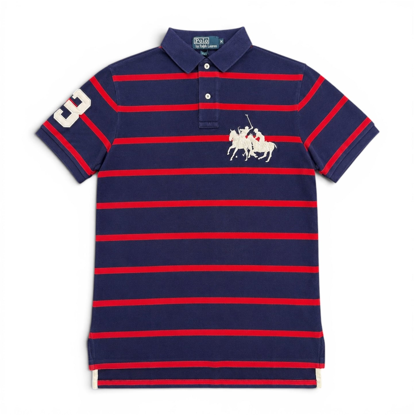 Ralph Lauren Striped Red & Blue Big Pony Polo (Small)