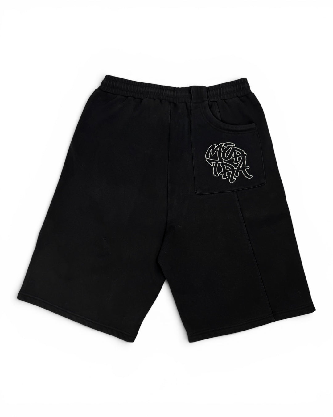 Mertra Logo Black Cotton Shorts (Medium)