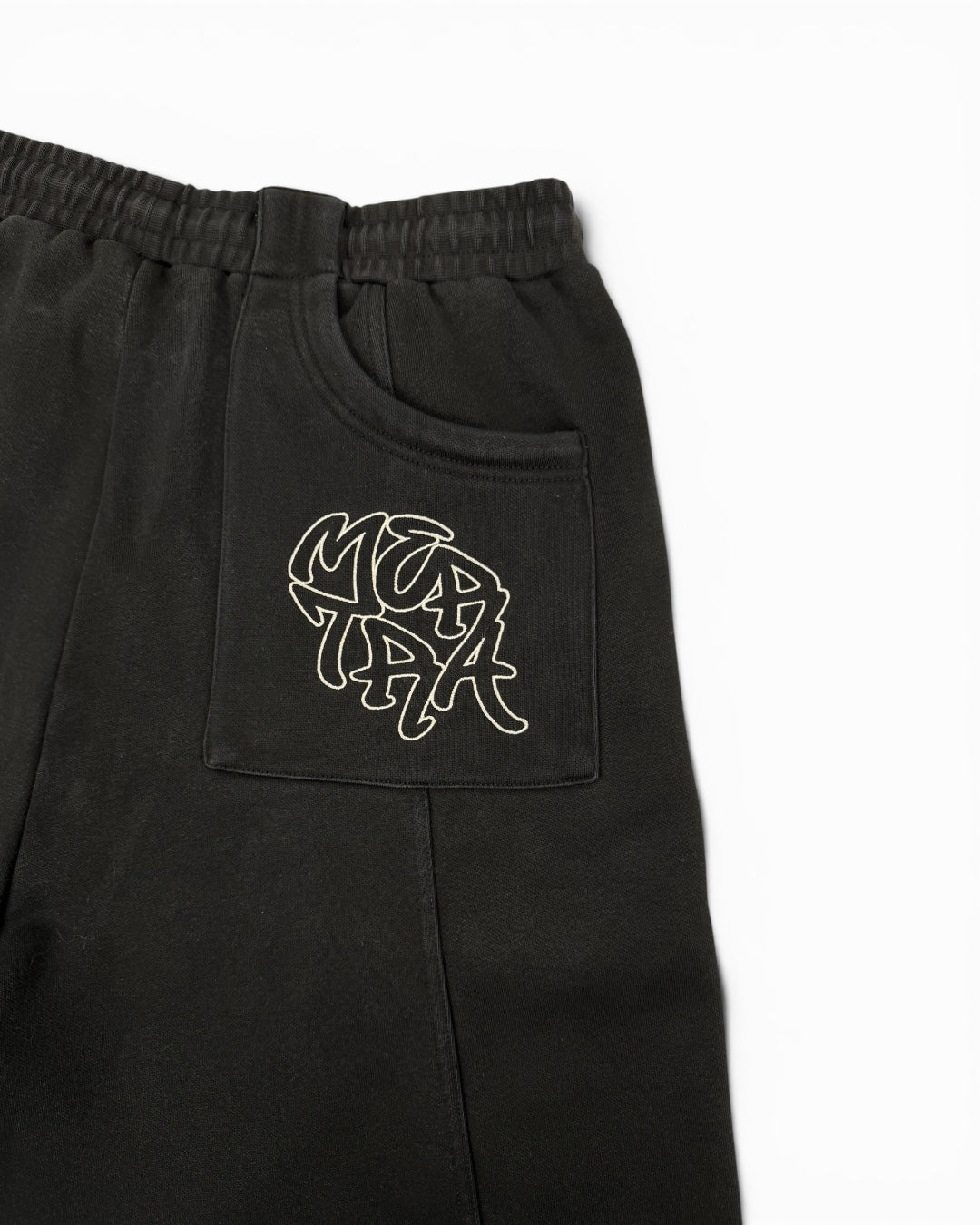 Mertra Logo Black Cotton Shorts (Medium)