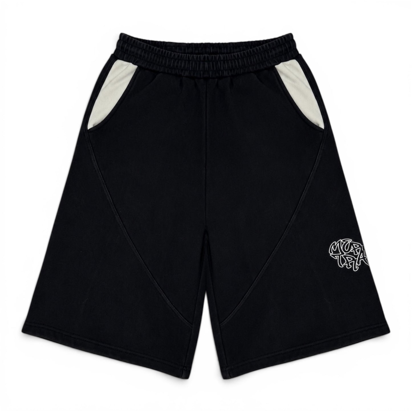 Mertra Logo Black Cotton Shorts (Medium)