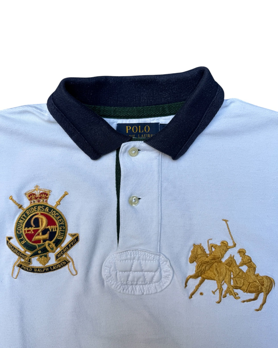 Ralph Lauren PRL County White & Gold Big Pony Polo (Medium)
