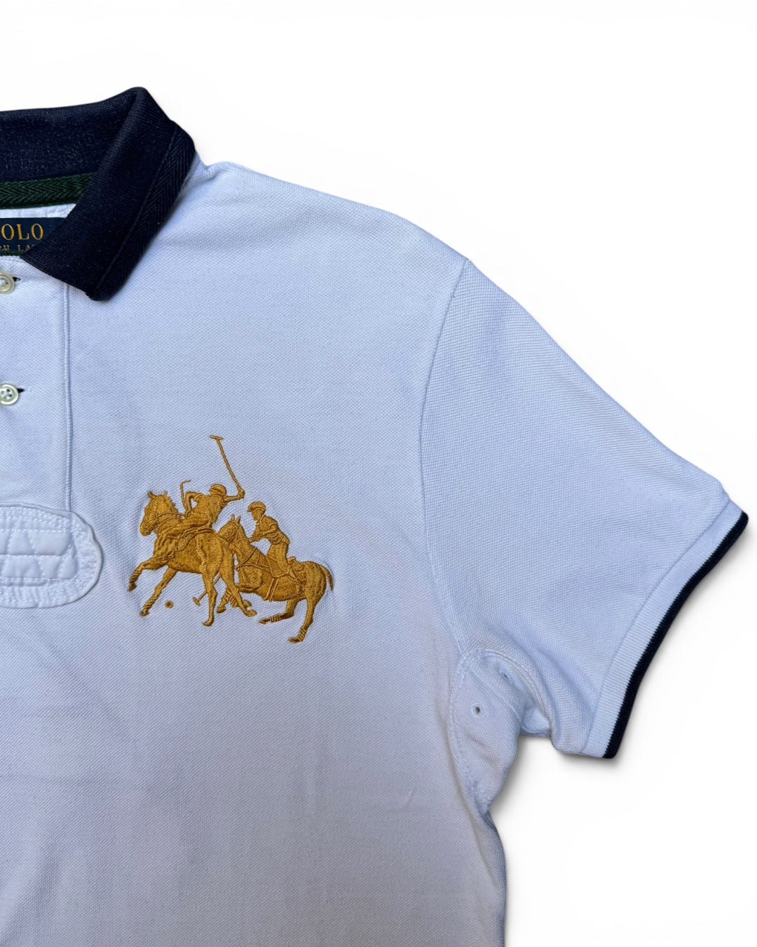 Ralph Lauren PRL County White & Gold Big Pony Polo (Medium)