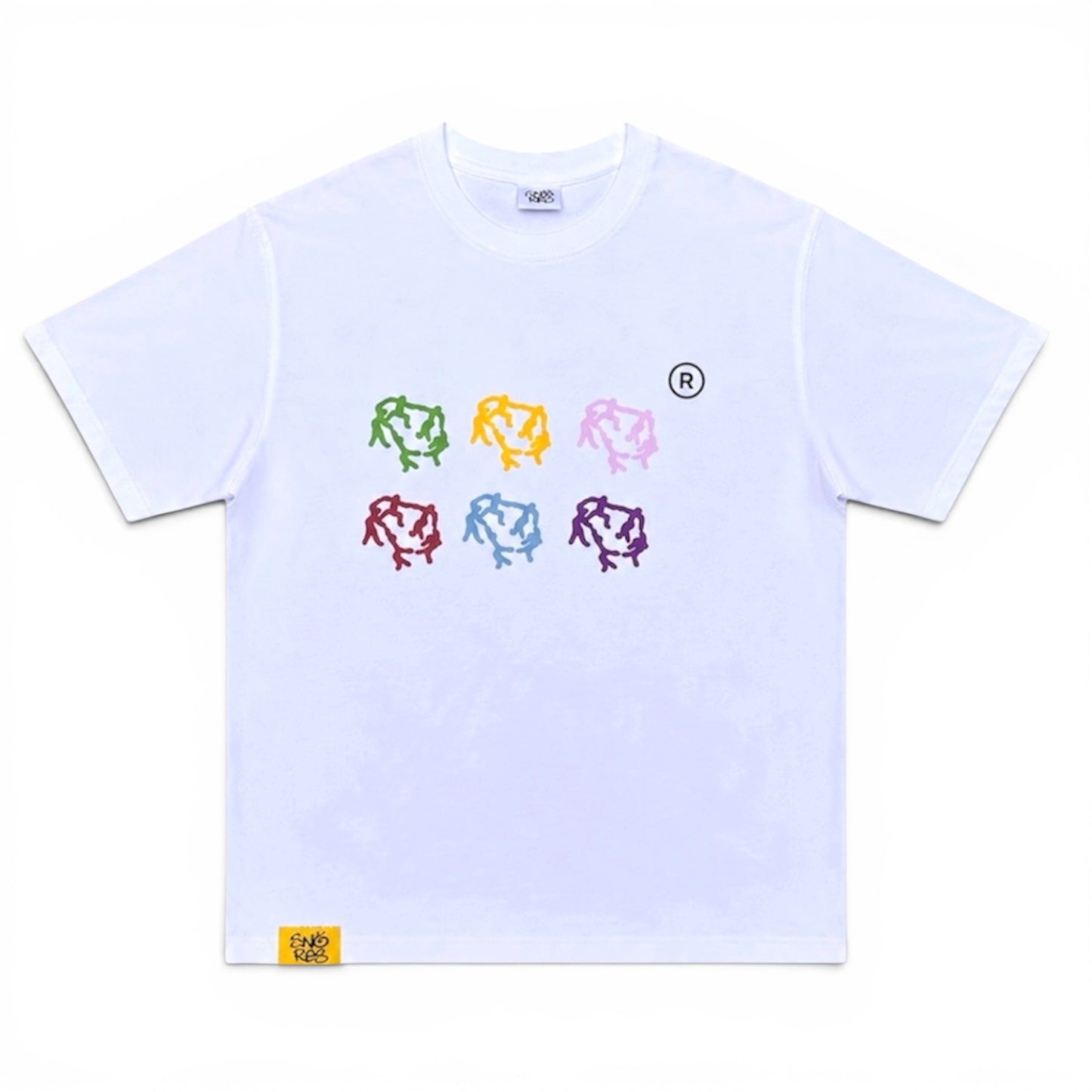 Snores Multicolor Print Logo T-Shirt (Small)
