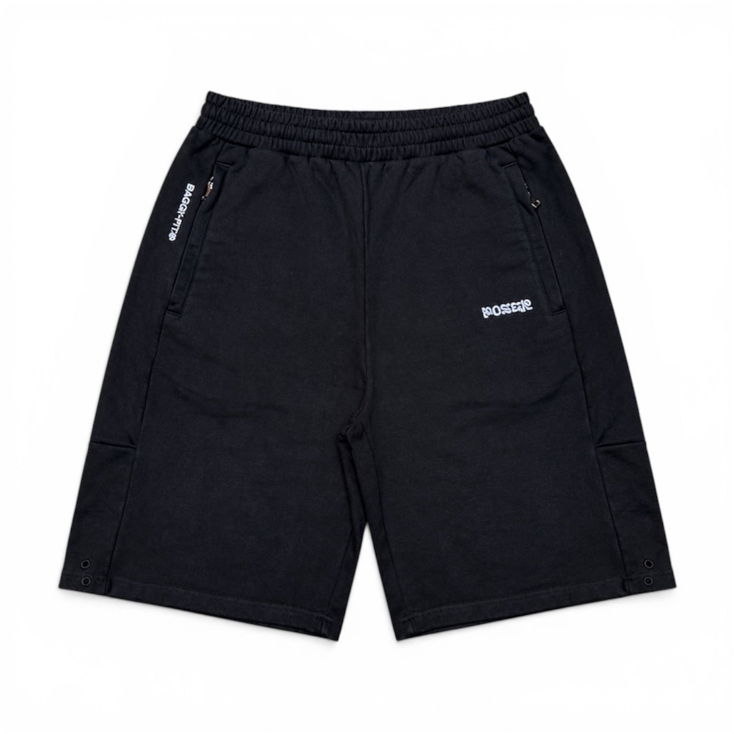Poser Black Cotton Shorts (Medium)