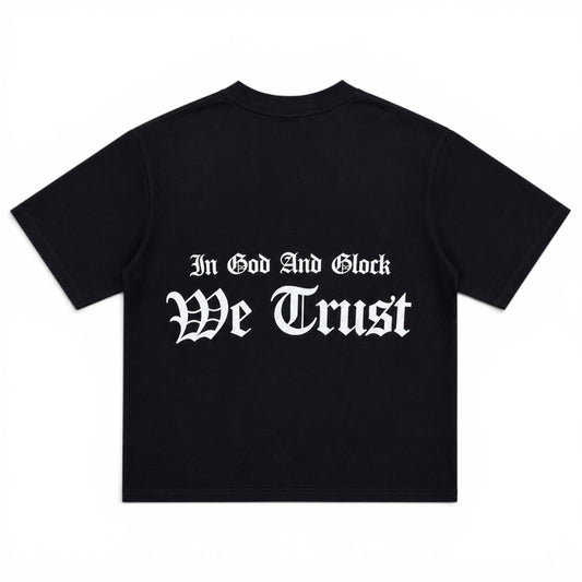 407 "In God and Glock We Trust" Black T-shirt (Small)