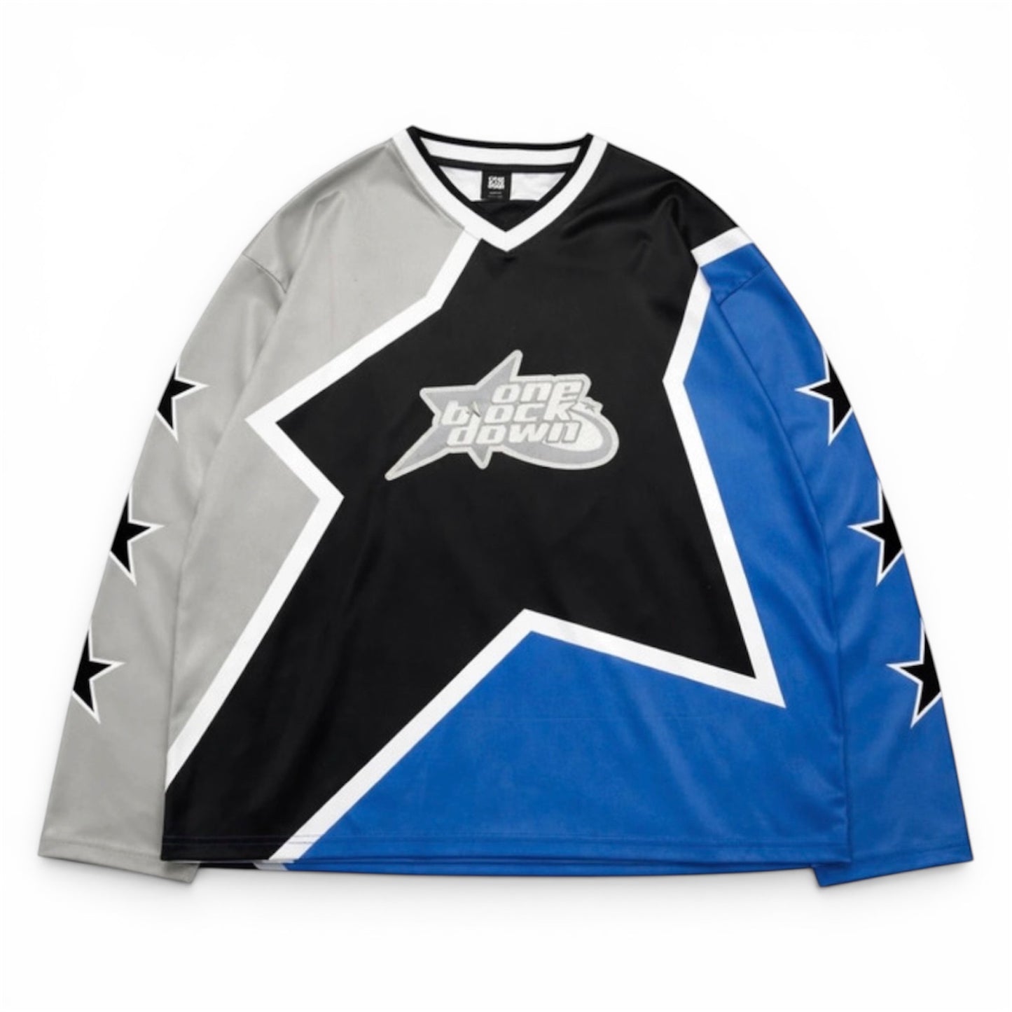 One Block Down Blue Star Longsleeve Jersey (Large)