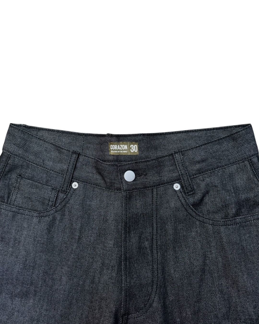 Corazon Waxed Black Baggy Denim Jeans (Small)