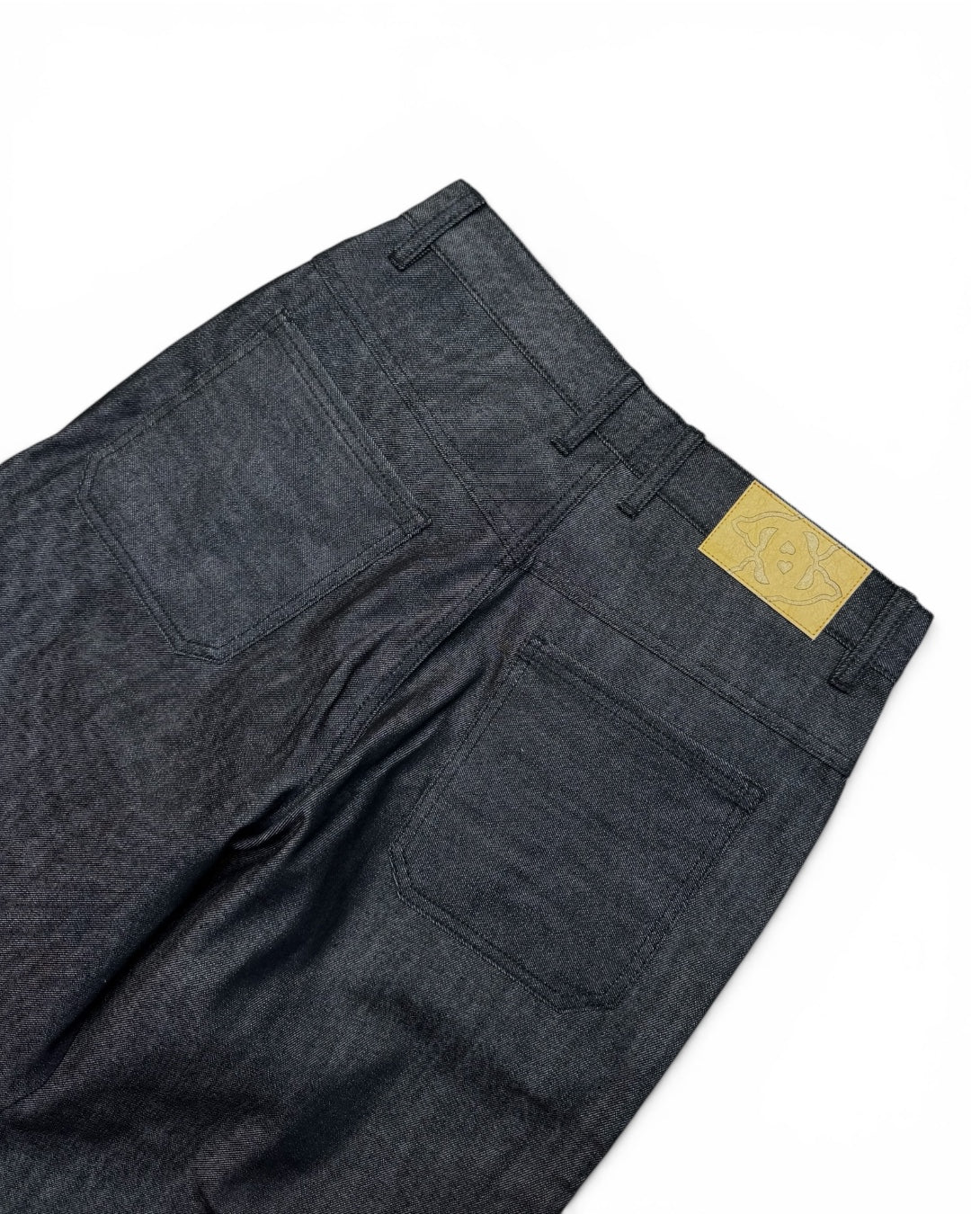 Corazon Waxed Black Baggy Denim Jeans (Small)