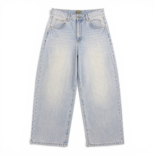 Corazon Oversized Baggy Denim Washed Blue Jeans (Medium)