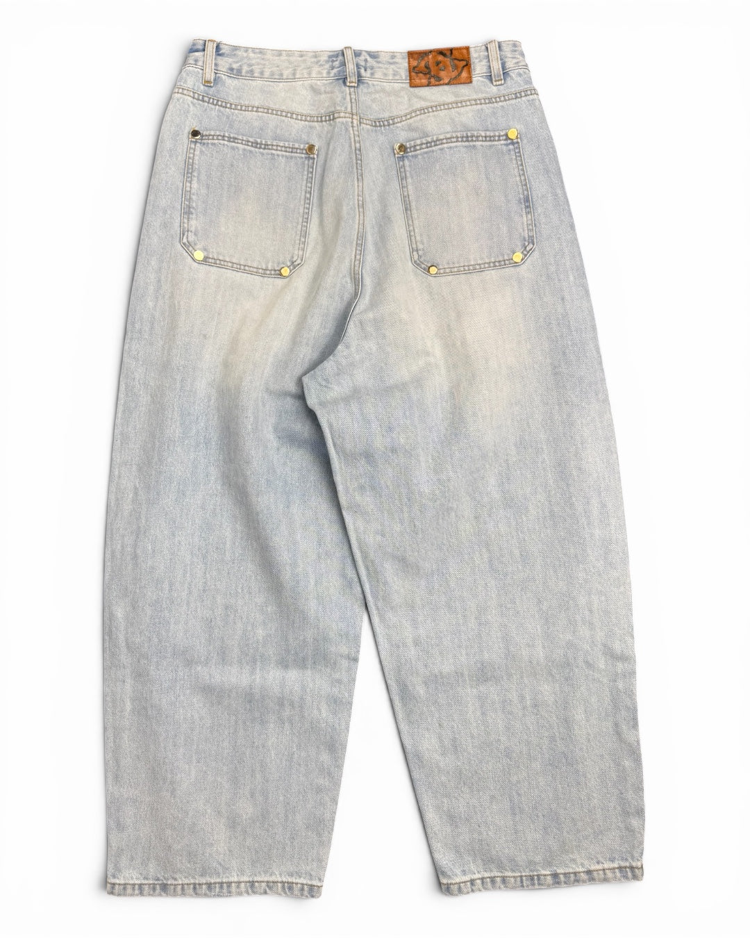 Corazon Oversized Baggy Denim Washed Blue Jeans (Medium)