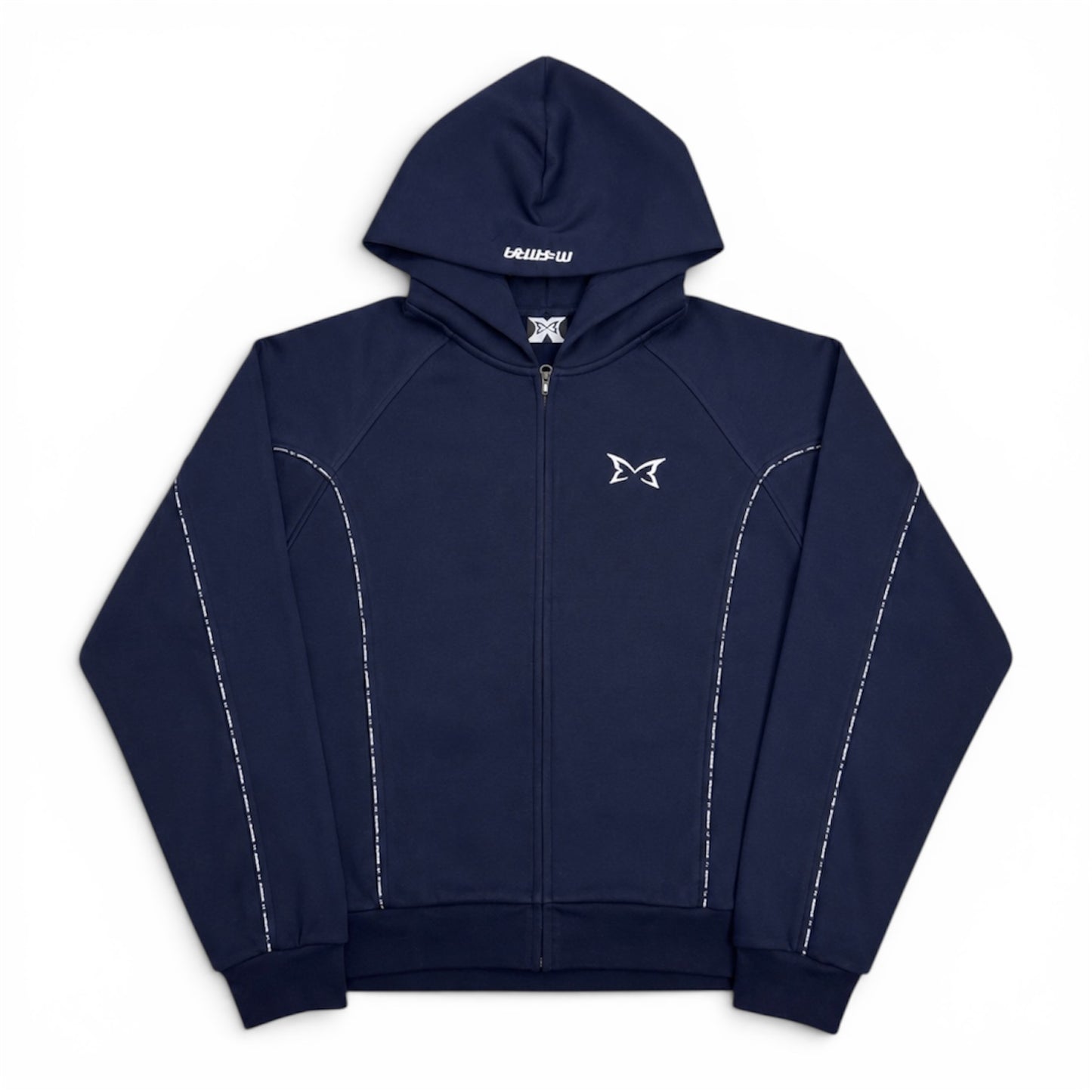 Mertra Piping Zip Hoodie Blue Navy (Small)