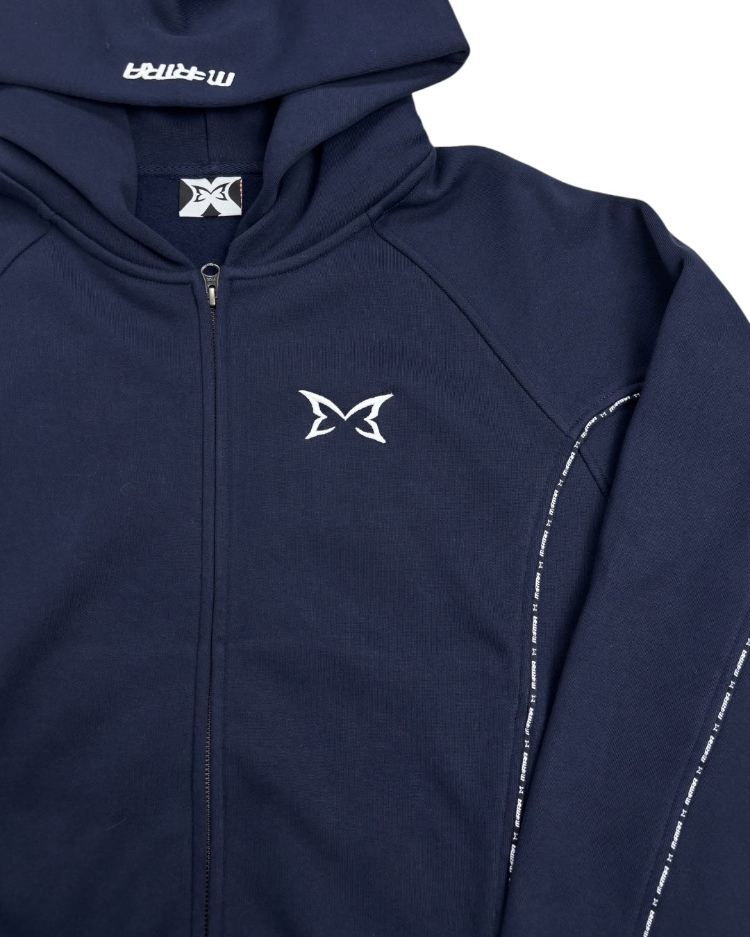 Mertra Piping Zip Hoodie Blue Navy (Small)