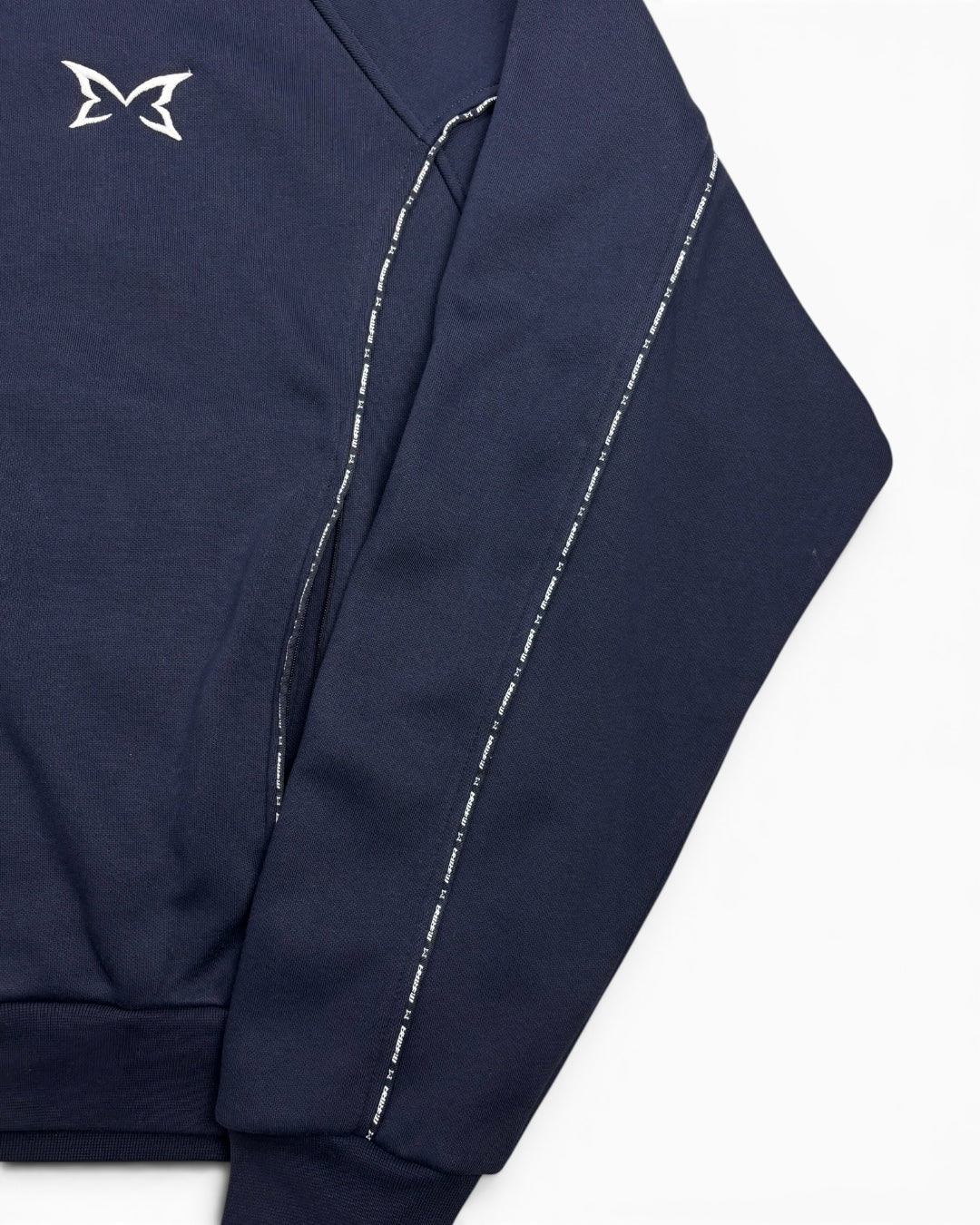 Mertra Piping Zip Hoodie Blue Navy (Small)