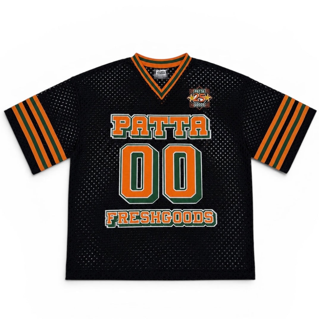 Patta Joe Freshgoods Black & Orange Football Jersey (Large)