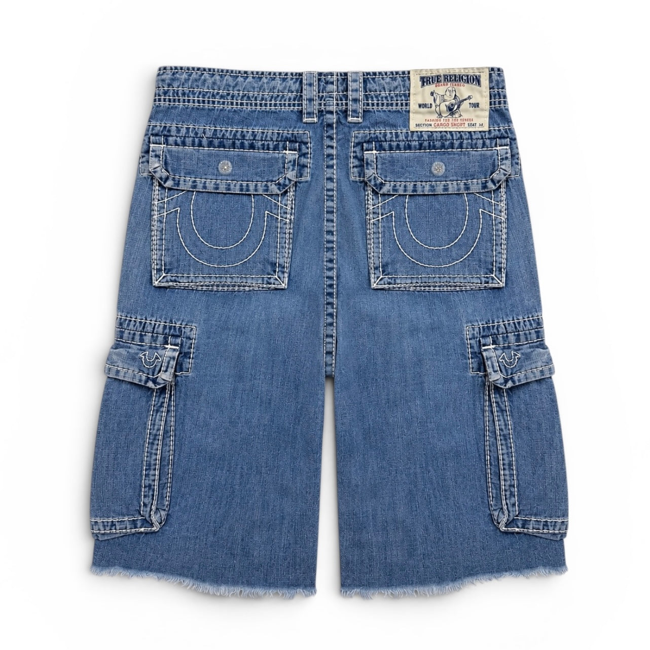 True Religion Cargo Denim Big T Vinny Jorts (Small)