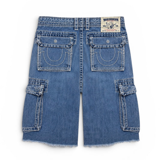 True Religion Cargo Denim Big T Vinny Jorts (Small)