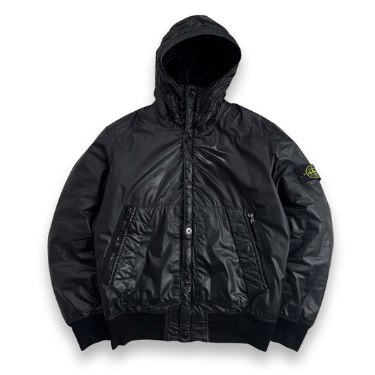 Stone Island Mussola Gommata Padded Black Jacket (Large)