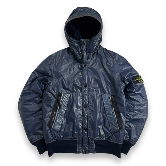 Stone Island Mussola Gommata Padded Blue Jacket (Medium)